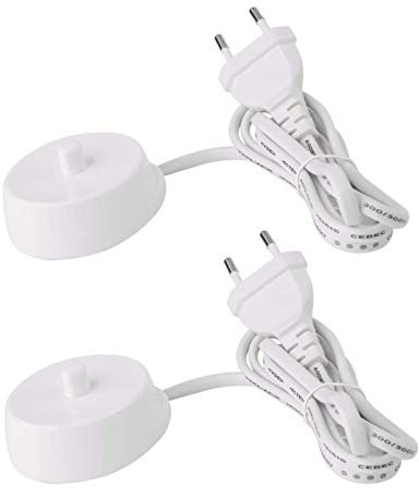 2 Stücke Elektrische Zahnbürste Ladegerät für Braun Oral-B Zahnbürste D12 S12 S18 D17 D18 Pro 1000 3737 4736 4717 4729 Ersatz des Ladegeräts Modell 3757 (Weiß)
