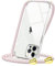 CAROKI Crossbody Case for iPhone 12 Pro Max, Necklace Mobile Phone Cover with Cord Strap,Clear Transparent TPU Soft iPhone 12 Pro Max Cover Holder with Neck Cord Lanyard Strap-Rose Gold