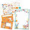 Papierdrachen Briefblock Set - 50 bunt bedruckte Briefbögen - Briefpapier mit Stickerbogen - 20 bedruckte Umschläge - Geschenkidee für Kinder - Zirkus