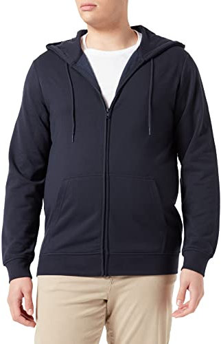 Build Your Brand Herren Basic Zip Hoody Kapuzenpullover, Navy, 5XL