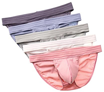 Faringoto Slip fourchette haute respirant à larges côtes à séchage rapide pour homme, 5 P., Medium