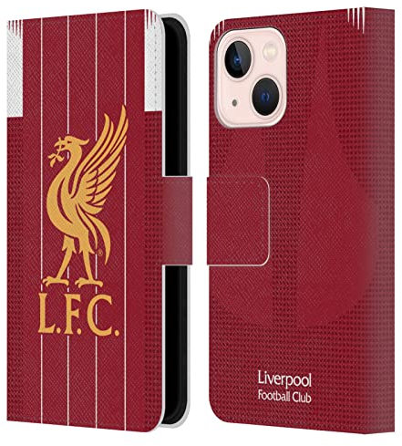 Head Case Designs Licenciado Oficialmente Liverpool Football Club Casa Kit 2019/20 Carcasa de Cuero Tipo Libro Compatible con Apple iPhone 13 Mini