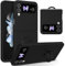 UEEBAI Custodia per Samsung Galaxy Z Flip 4 5G, ultra sottile, in silicone, con supporto ad anello girevole a 360 gradi, supporto magnetico per auto, custodia protettiva in TPU, colore nero