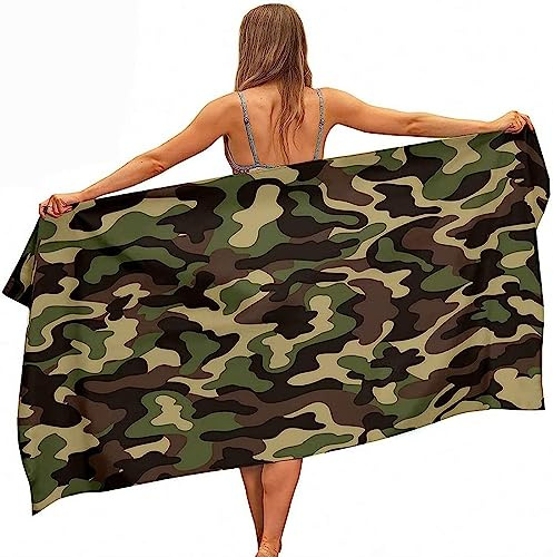 OAXACO Mikrofaser Strandtuch Camouflage Strandhandtuch groß 70x140, Themen Für Kinder Badetuch Strandlaken Handtuch Sandfreie Schnell Trocknende Leichtes Saunatuch, reisehandtuch, Sporthandtuch