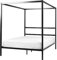 Himmelbett Metall schwarz 140 x 200 cm mit Vier Pfosten Lestards