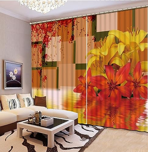 YOITS Elegante Wohnzimmervorhänge, Fotodruck, moderner Küchenvorhang für Hochzeitszimmer, Wohnzimmer, 3D-Vorhänge (B) 280 × (H) 215 cm