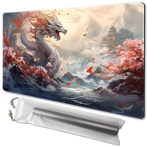 MTG Playmat Size 24x14in Free Storage Bags Non-Slip Backing Printing, Ideal for Card Game Enthusiasts TCG Playmat (Guardian,No with Zone)