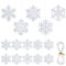 SCLLNDA 20 Stück Schneeflocken Weihnachtsbaum Deko mit 2PCS 4m Seile Weihnachtsbaumschmuck Schneeflocken Deko Schneeflocken Weihnachten Deko Baumschmuck Weihnachten Anhänger für Weihnachtsdeko