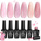 Beetles 6 Farben UV Nagellack - Romantisches Rosa Feuerwerk Sammlung Rosa Schimmernder Glitzer Jelly Gel Nagellack Babyrosa Natur Farbe Nageldesign Geschenke für Frauen