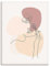 ARTLAND Wanddeko Leinwand Bilder Wandbild Minimalismus Abstrakte Kunst Linie Design Frau Model Lippen Blumen Blüte U4SB