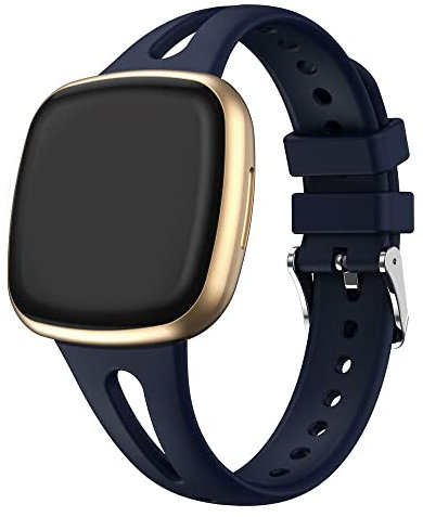Strap-it Silikonen Armband (L) - kompatibel mit - Fitbit Versa 4 - Armband - Dunkelblau - für Fitbit Sense - Fitbit Versa 3 - Fitbit Sense 2