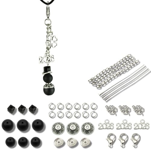 Chiaras's Engelshop 3x Bastelset Schornsteinfeger Neujahr Glück 2026 Anhänger Perlenengel Charms Set