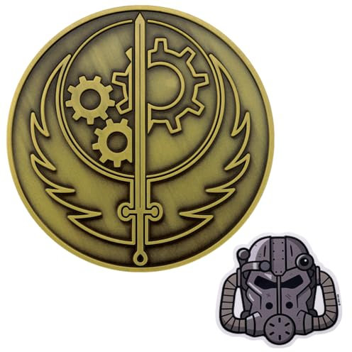 Fallout Edición Limitada Medallón de la Hermandad de Acero + calcomanía especial de vinilo