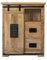 SAM Sideboard Libro I, Akazienholz massiv + naturfarben, Kommode mit Holzschiebetür, 2 Schubladen & 3 offenen Fächern, Türelemente & Reling aus Eisen, 75 x 90 x 36 cm