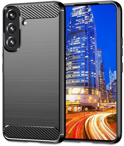 NALIA Aspetto Fibra di Carbonio Cover compatibile con Samsung Galaxy S24 Custodia, Nero Opaco Silicone Copertura Protettiva, Antiscivolo Grip Sottile Flessibile Case Antigraffio Anti-Impronte Bumper