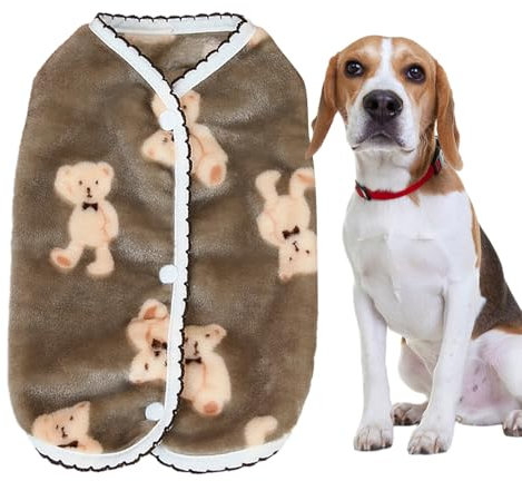 PRIMUZ Hunde-Winterweste | Hundemantel für kaltes Wetter, wendbar, warme Hundeweste - Wende-Hundejacke, warme Haustierkleidung mit Bären-Aufdruck für kleine, mittelgroße und große Hunde