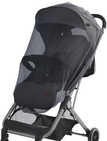 AUMAYCO Universal-Moskitonetz-Abdeckung, Moskitonetz, Moskitonetz, Kinderwagen und Reisebett, Moskitonetz für Kinderwagen, Autositze, Baby-Kinderwagen, Reisebett, Schwarz, 2 Stück