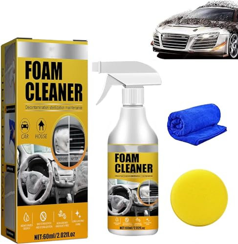 Nettoyant en mousse multi-usage pour voiture, nettoyant tout autour de mousse, nettoyant pour intérieur de voiture, nettoyant pour sièges de voiture, kit de nettoyage puissant de décontamination en