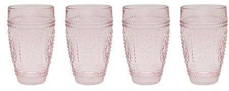 Lesser & Pavey Pink Tumbler Glass Set of 4 | Lovely Gift for Women & Men | Designed by Elements | Luxury Wine Glass for Every Occasions
