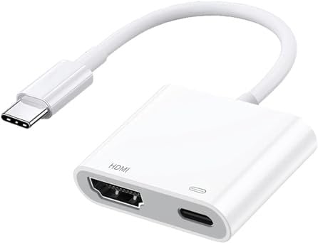 Adattatore da USB C a HDMI, convertitore 4K 1080p con ricarica 2 in 1 da tipo C a HDMI convertitore con TV HDTV monitor proiettore video audio sincronizzazione schermo cavo per iPhone Mac Samsung