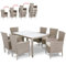 Casaria® Gartenmöbel Set 6 Stühle inkl. 7cm Polster Tisch 150x90cm Polyrattan wetterfest stapelbar Outdoor Balkon Terrasse 160kg belastbar modern beige