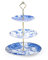 3-Stöckiger Keramik-Kuchenständer, Blaues und Weißes Porzellan Cupcake Ständer, Etagere für Hochzeit, Knochenporzellan Tortenständer, 6.5/8/10.5 Zoll Dessertständer für Geburtstag, Party