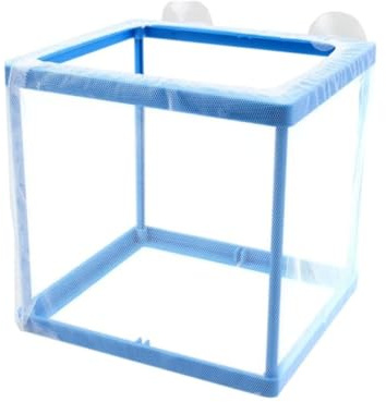 Fish Tank Breeder Large Mesh Net Fry Saver Aquarium Spawn Hatchery Isolation with Suction Cups (Small)