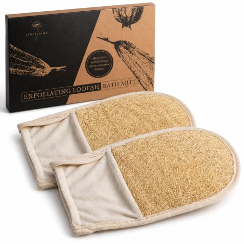 Natürlicher Luffa-Peeling-Handschuh für Körper, ägyptischer Luffa-Handschuh, 2 Stück