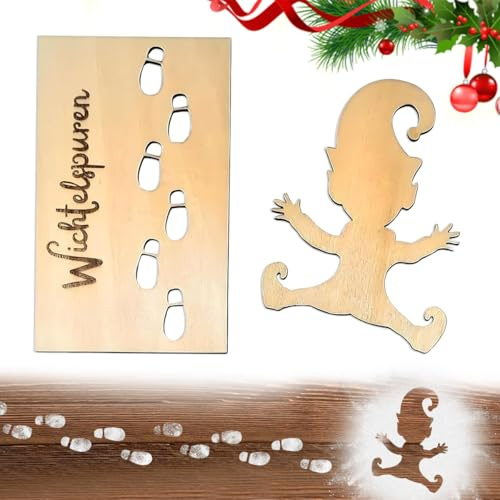 4 Stück Wichtelschablone Fußabdrücke, Wichtel Schablone, Wichtel Zubehör Weihnachten, Wichtel Schablone Fenster, Wichtel FußAbdrücke, Weihnachten Deko Für Böden Fenster
