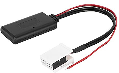 Adattatore cavo wireless Bluetooth per auto, sostituzione cavo adattatore ausiliario stereo per autoradio a 12 pin, connettore stereo radio wireless universale per auto adatto per