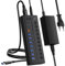 Lemorele Hub USB 10 en 1, 7 Puertos USB 3.0 y 3 Puertos de Carga USB C/A, Compatible con PC y Otros Dispositivos, con Interruptor de alimentación Independiente y LED, Longitud de Cable de 0.8 m