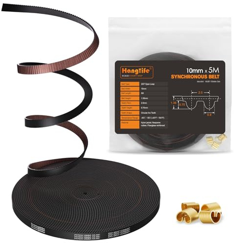 HANGLIFE GT2 Zahnriemen mit Kupfer-Schnalle - Offener Synchronriemen (2mm Teilung) 3D-Drucker-Zubehörteile | 3D-Drucker-Riemen - 10mm x 5M