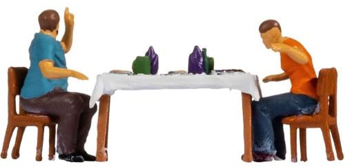 NOCH Tiny-Scenes „Mittagessen“, mit handkolorierten Modellfiguren für den Modellbau, Szene im Maßstab H0, perfekt für Dioramen