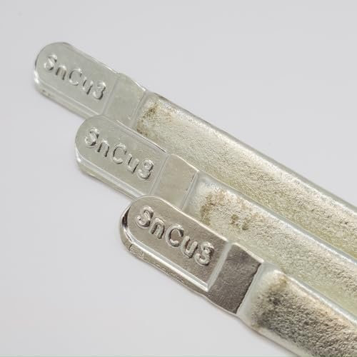 Zinn Lötzinn Stangen SnCu3 Dreikant Stab 100g-1kg, 100% Bleifreies Zinnlot, für Weichlöten von Kupferrohren und anderen Teilen (100, Gramm)