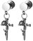 JewelryWe Kreuz Fake Plug Ohrringe: Silber Edelstahl Fakeplugs Tunnel Runde Ohrstecker mit Rose Blume Nagel Kreuz Anhänger Baumelnde Kreuzohrringe Schraube Ohrringe Gothic Punk für Damen Herren
