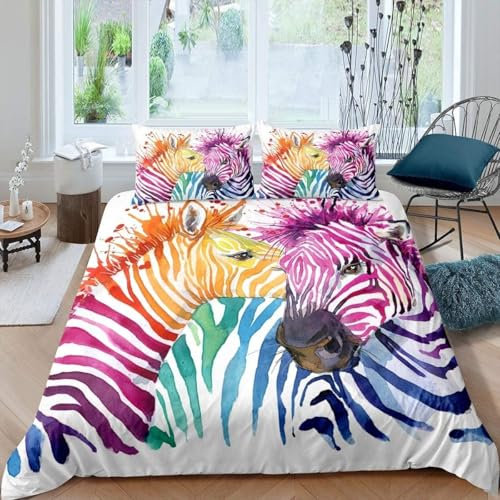 Bettwäsche 3D Bettbezug Tier Zebra 135X200 cm Bettbezug Set Bettwäsche Set Weiche Flauschige Bettbezüge Baumwolle Mit Reißverschluss 1Mal Bettbezug Und 2 Kissenbezug -34474158857