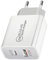 Powice PD25W USB A+C Charger, 2-Port USB Charger, USB C Charger with a 18W USB and a 25W USBC Port, Power Supply for iPhone 16/15/14/13 12 11 SE XS XR 8 7, White