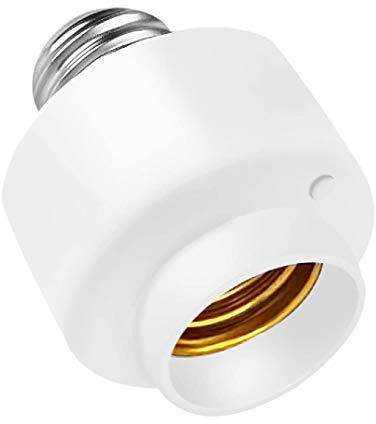 Junterone 1 Pack Tuya Smart Life WiFi Smart Light Bulb Socket Adapter E27 Switch Lamp Base Holder for Home