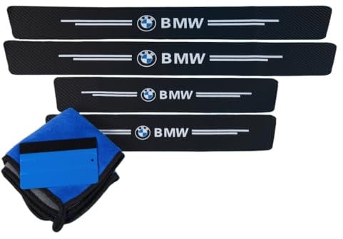 ODOKIT Seuil De Protection Porte Fibre De Carbone - Compatible avec BMW Série 1, 2, 3, 4, 5, X1, X2, X3, X4, X5, X6, E70, E30 - Accessoires 4 Pièces - Facile à Installer - Pose Rapide - Look Sportif