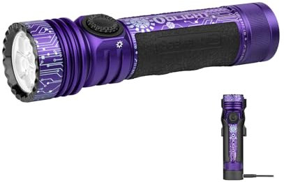 OLIGHT Seeker 4 Pro LED Taschenlampe mit Holster, 4600 Lumen 260 Meter, USB-C Wiederaufladbare Lampe 15 Tage Akkulaufzeit, Tragbare Handlampe für den Alltag,Outdoor(Lila Kaltweiß)