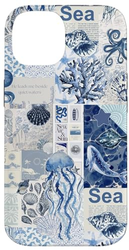 Blue Coquette Coastal Ocean Summer Beach Collage Aesthetic Case for iPhone 14