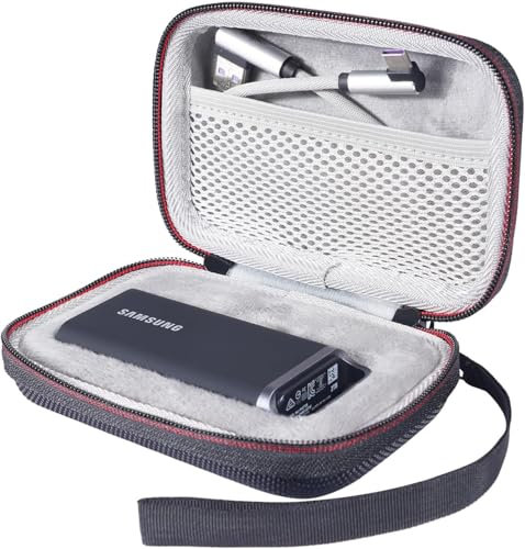AONKE Hard Carrying Case Compatible with Samsung T5 EVO Portable SSD 2TB 4TB 8TB USB 3.2 Gen 1 External Solid State Drive Hard EVA Shockproof Water-Resistant Protective Storage Travel Bag