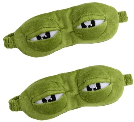 Frosch Schlafmaske 2 Stück – Lustige 3D Augenmaske aus Plüsch, Cartoon Tier Augenbinde für Erwachsene, Weiche Schlafmaske als Geschenk für Reisen, Entspannung & Mittagsschlaf