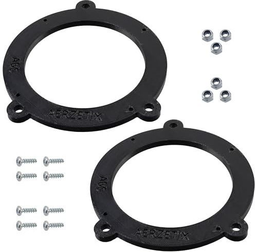 AERZETIX | Kit de 2 Adaptateurs/Supports de Haut-parleurs Ø100 mm | portières Avant | Compatible avec BMW E 60, 61, 70, 71, 81, 82, 83, 84, F 01, 02, 03, 04, 06, 10, 11, 12, 13