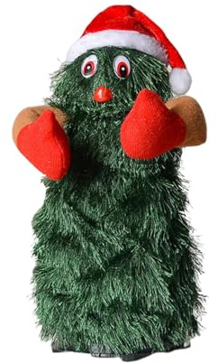Genérico Singender Weihnachtsbaum, Plüschtier mit interaktivem Sound, Musik, Stimmfigur, rhythmische Dekoration, Weihnachtsspielzeug für Kinder, Haus, Party, Ausstellung im Freien