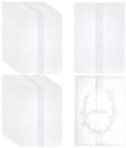 FINGERINSPIRE 100 Stück Pergamentpapier 180x130mm Weiß Gefaltet Durchscheinend Für Elegante Einladungen DIY Bastelarbeiten Foto Overlays Partydekorationen Für Geburtstags Und Jubiläumsfeiern