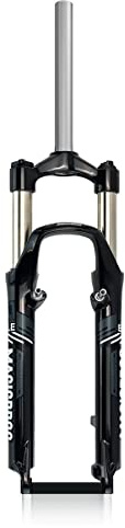 ZXGSXIOU Forcella Ammortizzata per Bici da 26 Pollici, Escursione 100 mm, Anteriore per Mountain Bike, Tubo Dritto da 1 1/8, Lega di Alluminio, meccanismo QR, Freno a Disco/V da 9 mm (Nero Grigio)