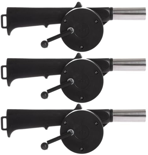 GLEAVI Souffleur Manuel Ventilateur de Barbecue Portable pour Camping Extérieur, 3 Pièces, Léger et Robuste, Facilite L'Allumage Rapide Feu sans Disperser Cendres