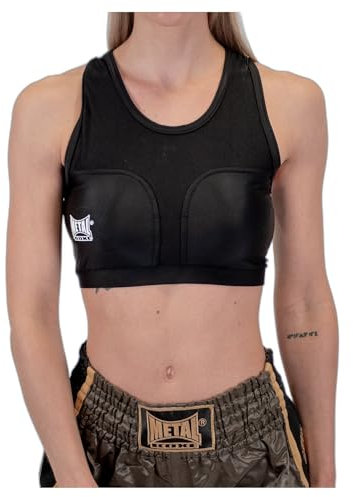 METAL BOXE Brassiere avec Coques Protège Poitrine Femme Noir XL