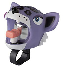 ABUS Crazy Safety Unisex Kinder Fahrrad-Klingel, Mädchen, Leopard, violett